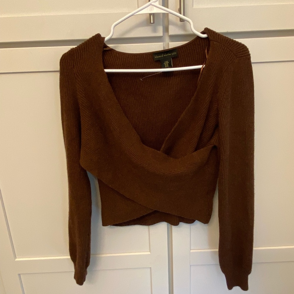 House of Harlow Two Piece Brown Sweater Top and Skirt - Picture 5 of 10